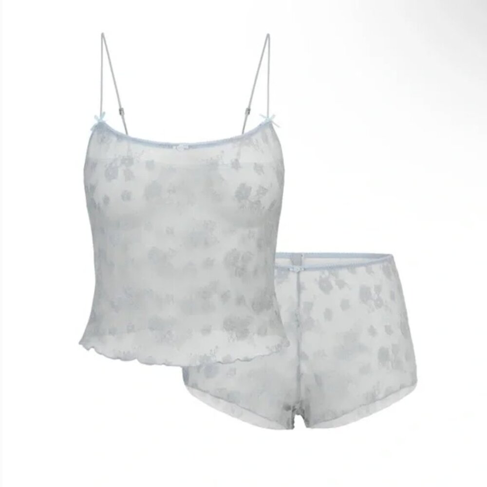 NWT SKIMS intimates scoop cami and short set mercury two tone size L Sold out